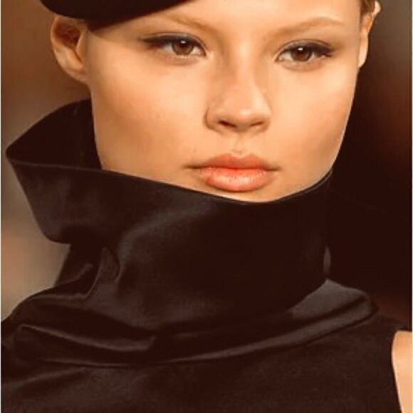 Ralph Lauren Fall Runway Collection Chocolate Brown Silk Funnel Neck Dress - Picture 9 of 16